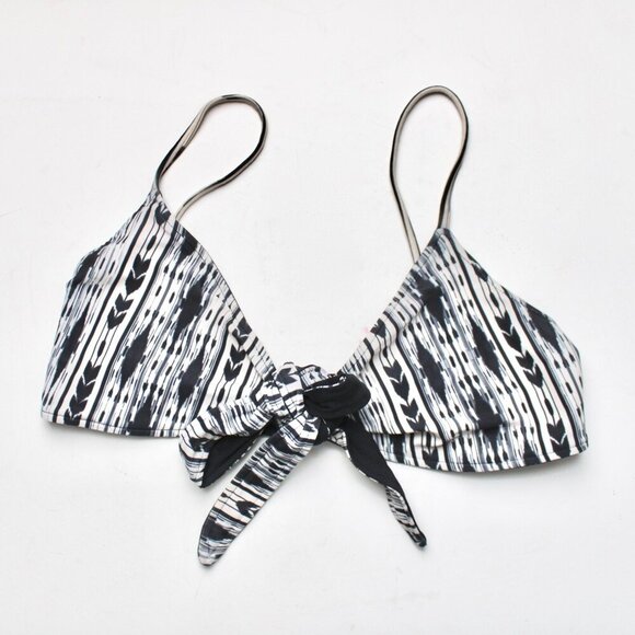 L*Space Black White Tribal Print Outlaw Full Cut Bikini 2 PC Set Size Small - Picture 2 of 10
